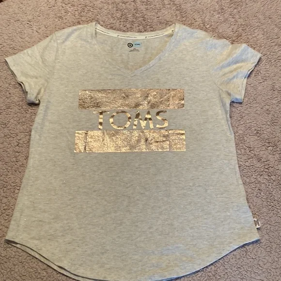 TOMS Womens Graphic Logo Short Sleeved T-Shirt - size Large - Picture 3 of 9